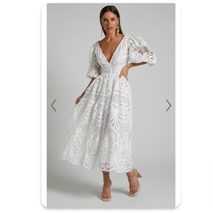 NEW! White Lace Midi Dress